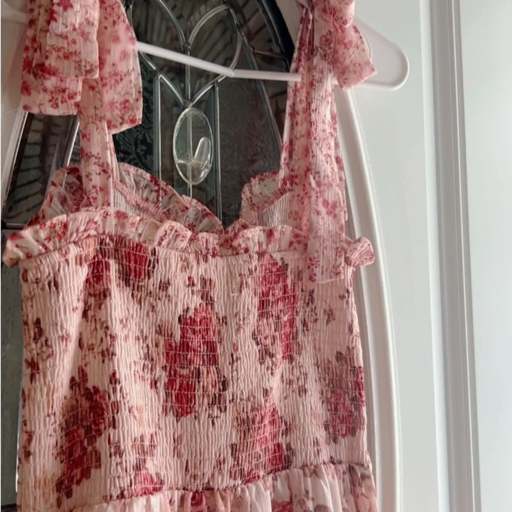 Altar'd State Blush Floral Tiered Dress - Picture 9 of 12